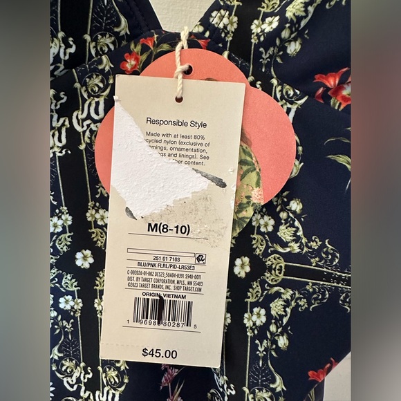 Agua Bendita X Target Dainty Floral Tile Print Cheeky One Piece Swimsuit - Picture 12 of 16